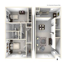 2 bedroom 2.5 bath 2-700 floor plan